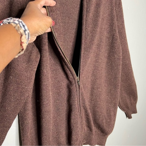Scott Barber Wool Brown Full Zip Cardigan Sweater - Picture 4 of 6
